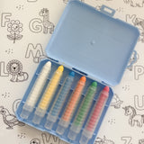 6 Retractable Washable Crayons + Pencil Case