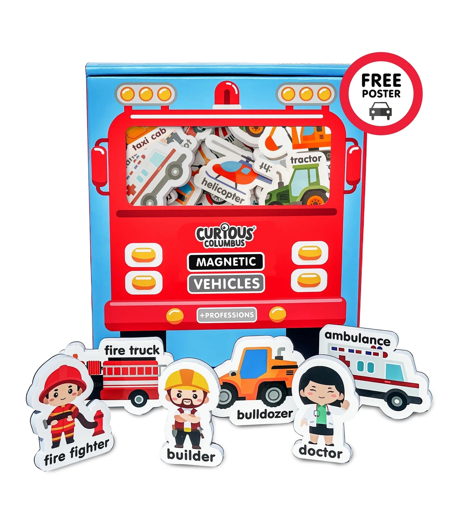 Curious Columbus - Vehicles Fridge Magnets - MagPlay