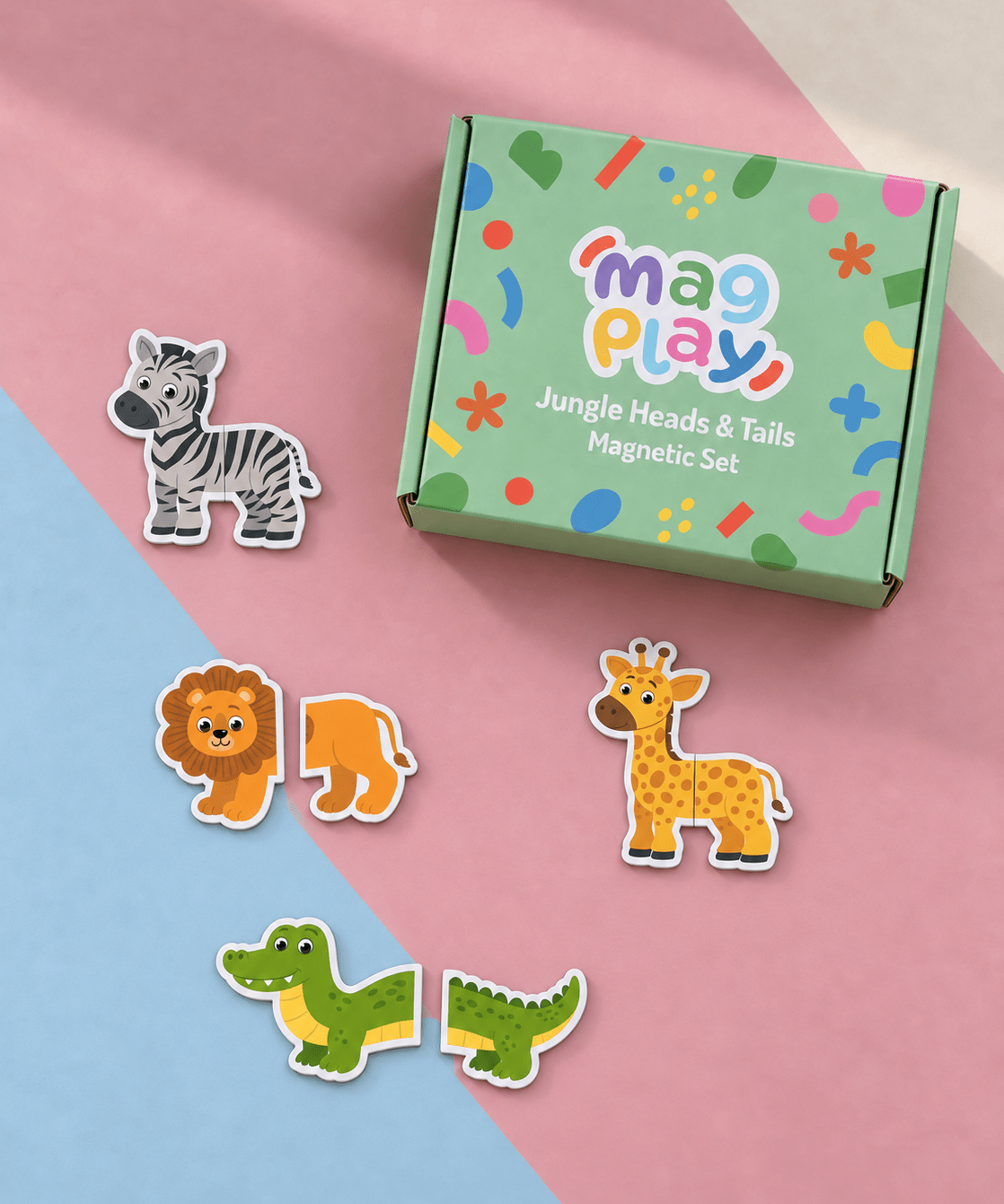 MagPlay Animals Heads & Tails | Magnetic Matching Game for Kids - MagPlay