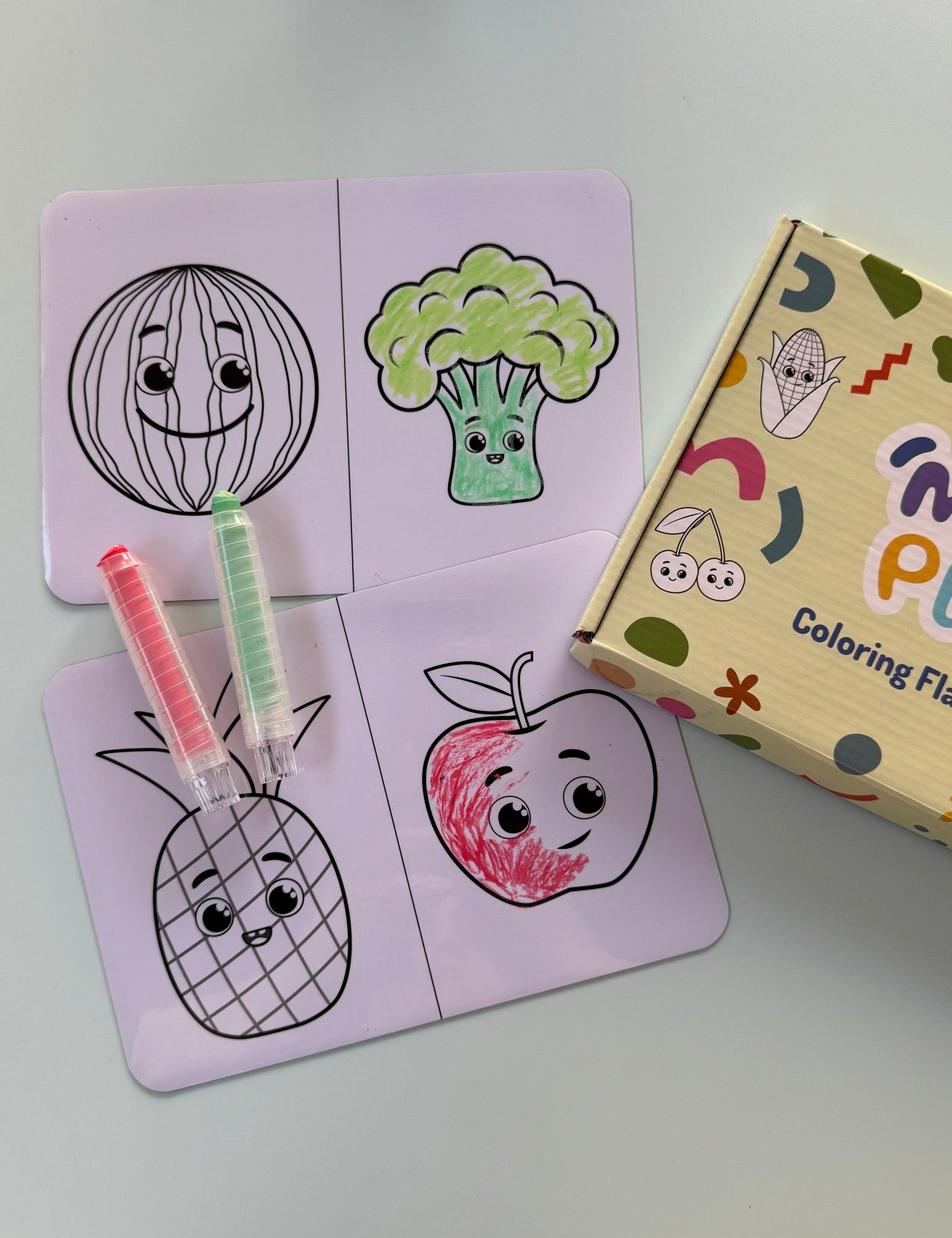 MagPlay Fruit and Veggie Colouring Flash Cards - MagPlay