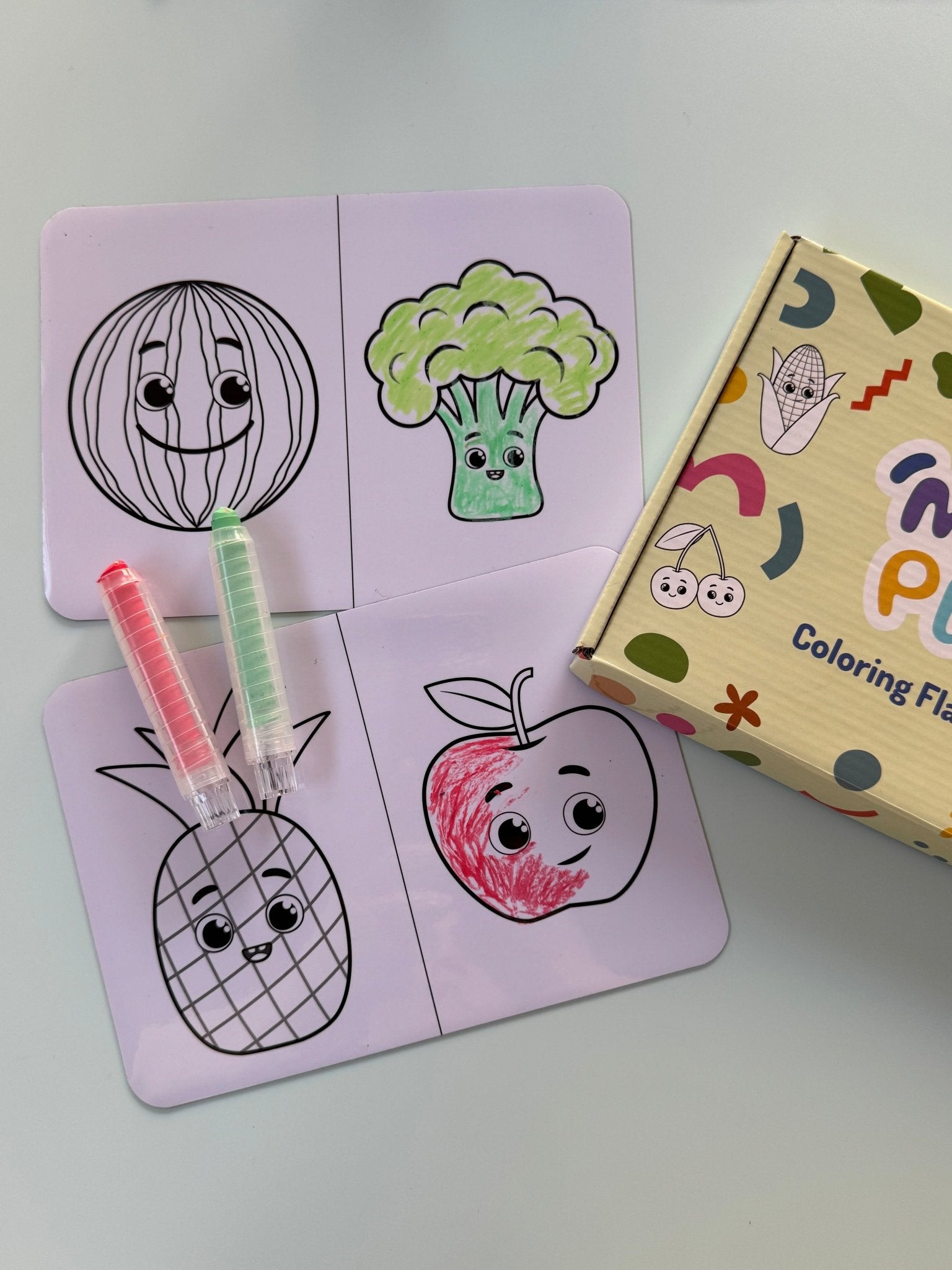 MagPlay Fruit and Veggie Colouring Flash Cards - MagPlay