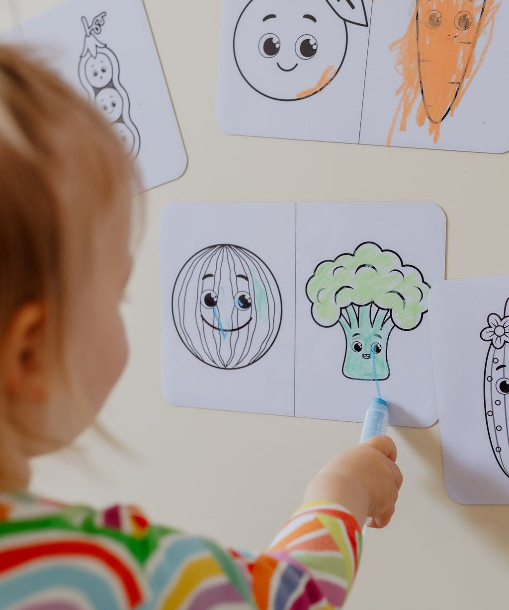MagPlay Fruit and Veggie Colouring Flash Cards - MagPlay