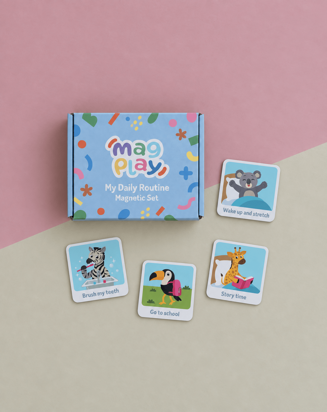 MagPlay My Daily Routine Magnet Set | Illustrated Visual Routine for Kids - MagPlay