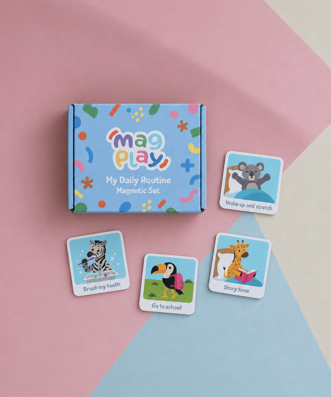MagPlay My Daily Routine Magnet Set | Illustrated Visual Routine for Kids - MagPlay