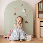 MagPlay magnetic wall decal on the board with wooden stand