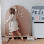 Portable MagPlay magnetic playwall with wooden stand